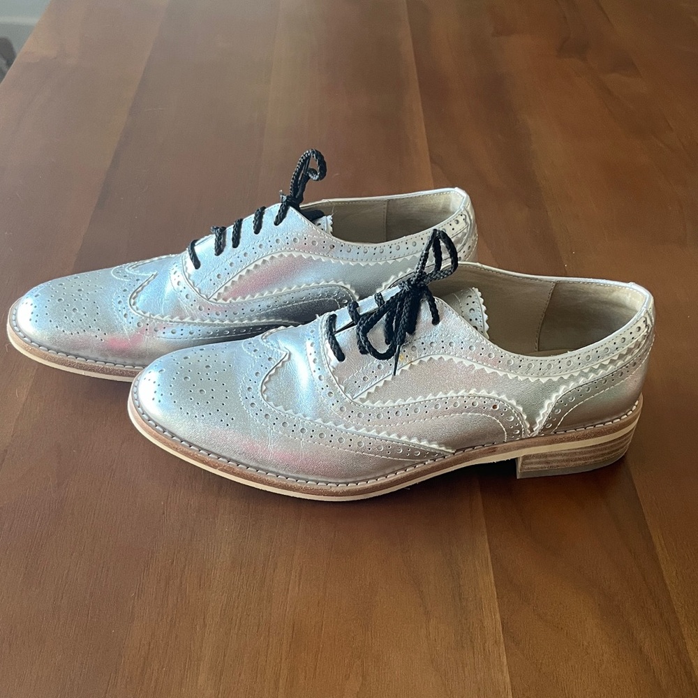 Silver Brogue Oxford Shoes